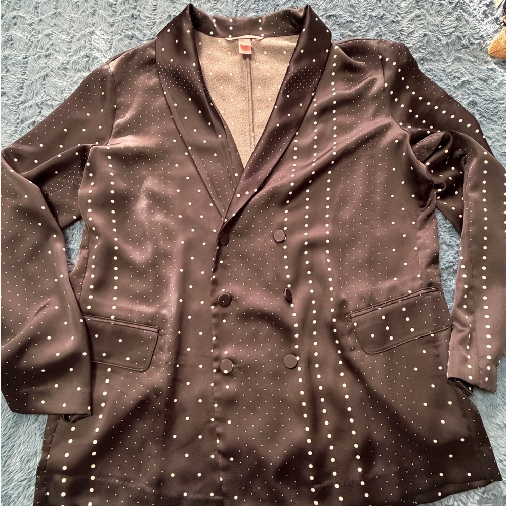 Polka Dot Brown Blazer Jacket